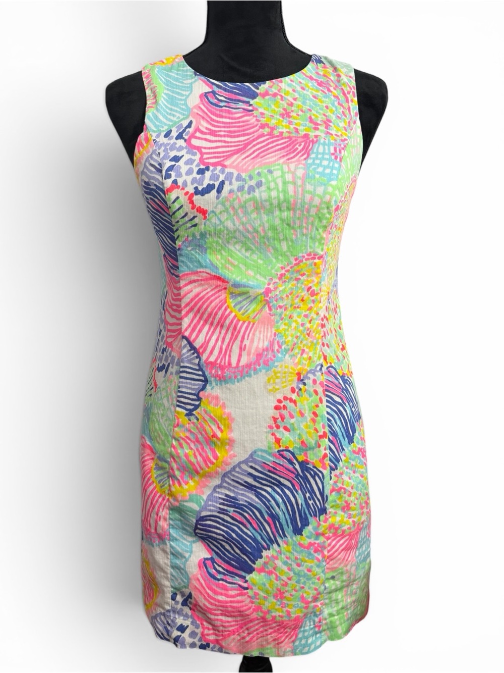 Lilly Pulitzer Shift Pastel Multicolor Print Dress Floral Preppy Vacation